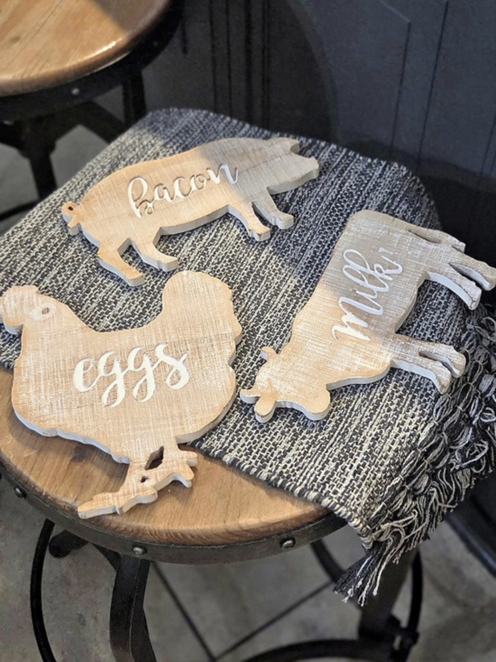 Personalized wooden animal name plaques Wooden Nursery Decor Brown & White Like